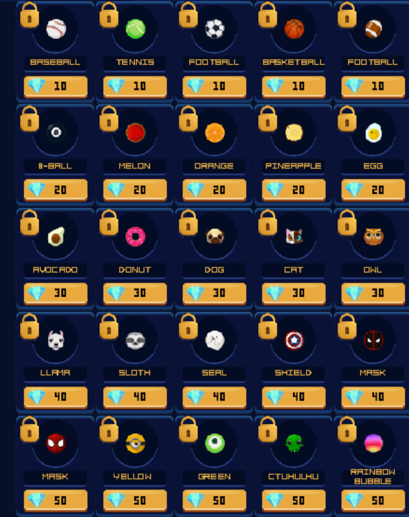 Ảnh tương tác Balls and Bricks trên thiết bị di động, nhắm và bắn các khối gạch sinh lực lớn