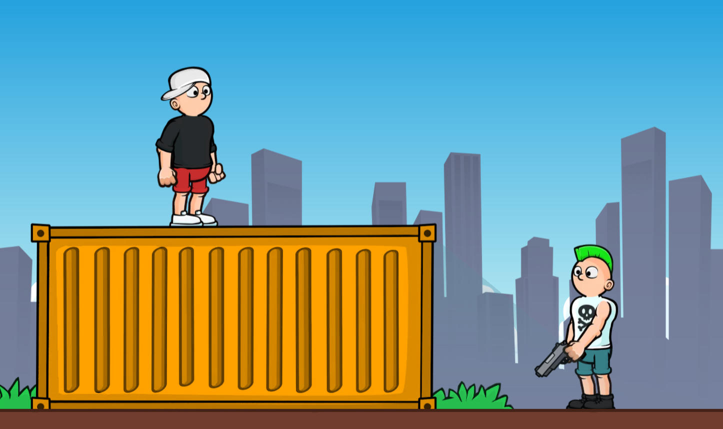 Bullet Bros gameplay screenshot - platform shooter with explosive action and creative combat