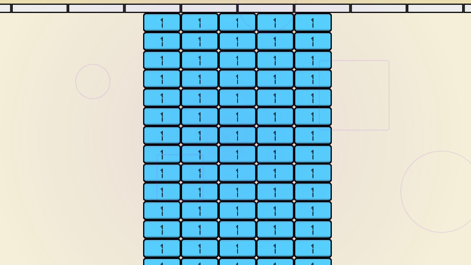 Idle Breakout gameplay with multiple upgraded balls breaking numbered bricks